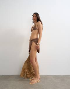 Model wearing Glitter sarong in chocolate