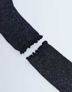Model wearing Glitter socks in black