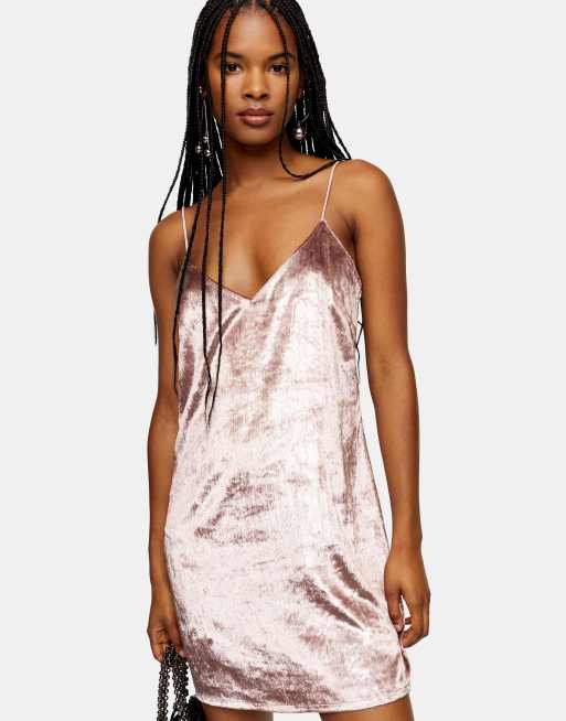 Asos pink 2024 velvet dress