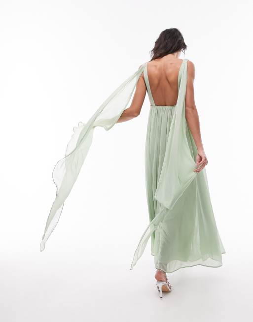 Topshop - Godess Gown - Salviegrøn maxikjole til særlige lejligheder, 4 af 4