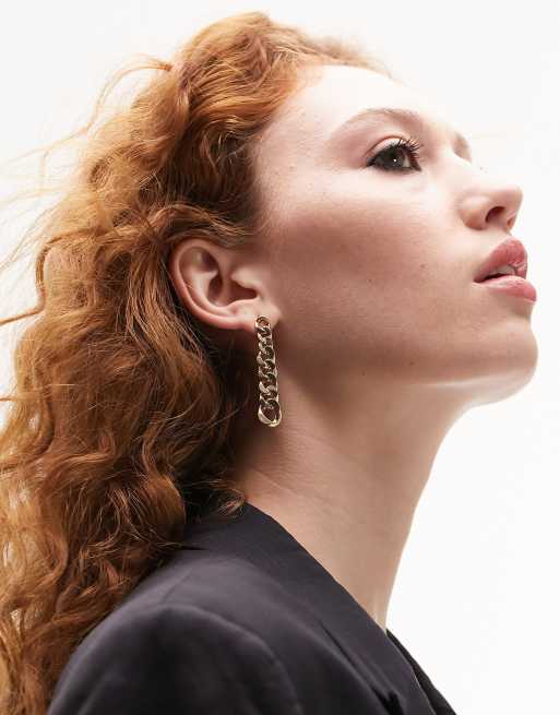 Curb Chain Drop Earrings