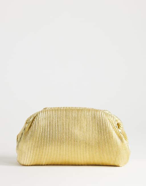 Topshop - Golde - Bolso clutch mediano dorado, 4 de 4