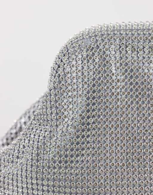 Topshop Golde pochette media con strass argentati, 4 di 4