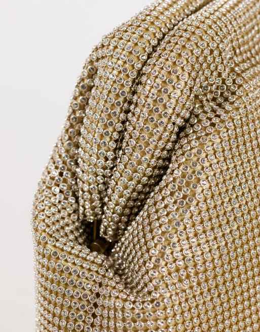 Topshop Golde pochette moyenne à strass dorés, 4 de 4