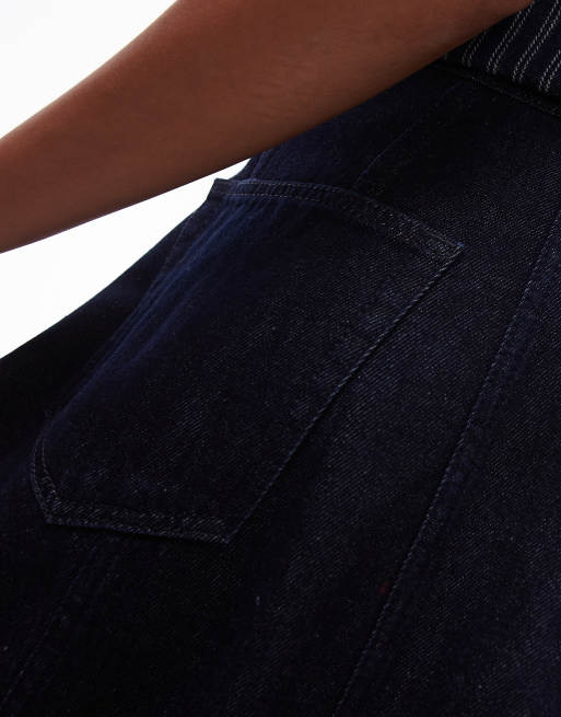 Topshop - Gonna di jeans ampia color indaco, 3 di 5