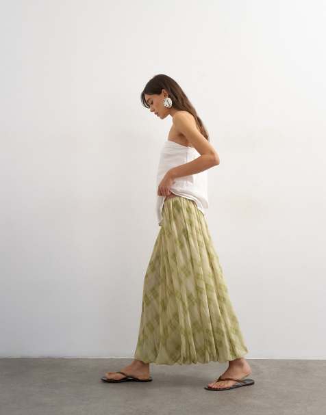 Topshop - Gonna lunga a palloncino in rete a quadri - view 1