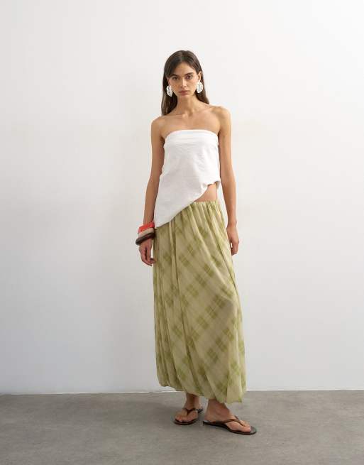 Topshop - Gonna lunga a palloncino in rete a quadri, 3 di 5