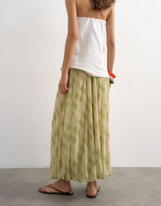 Topshop - Gonna lunga a palloncino in rete a quadri, 4 di 5