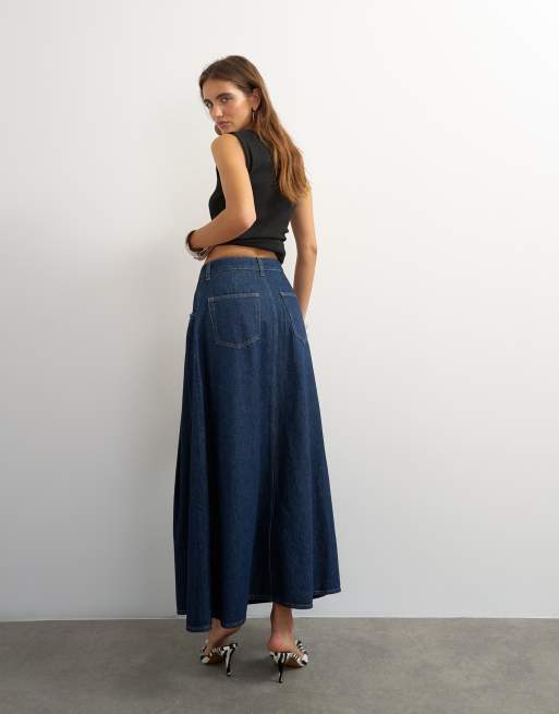 Topshop gonna lunga cocoon blu rock, 5 di 5