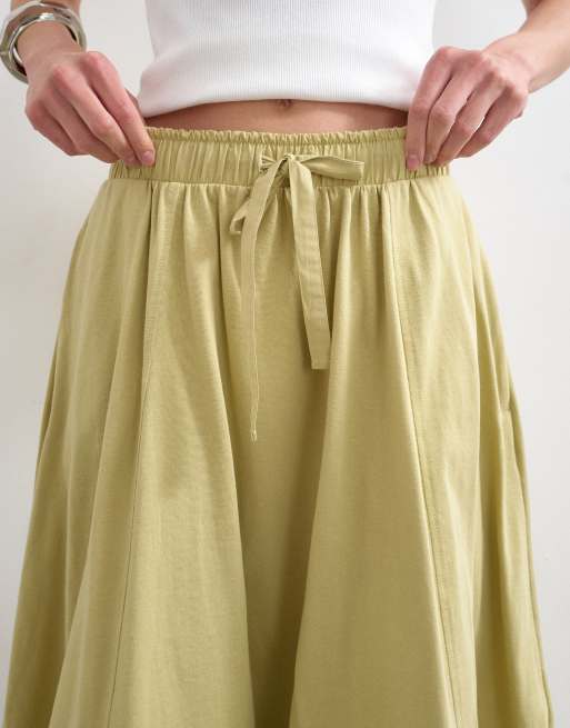 Topshop gonna maxi ibrida a palloncino verde, 5 di 5