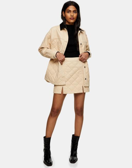 Topshop - Gonna trapuntata color écru