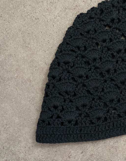 Topshop gorro de croché negro, 2 de 3
