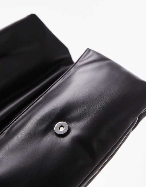 Topshop Goya Puffy Clutch Cross Body Bag in Black