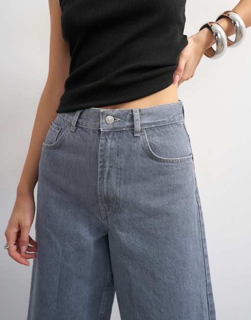 Topshop – Grå bermudashorts i denim, 5 av 5