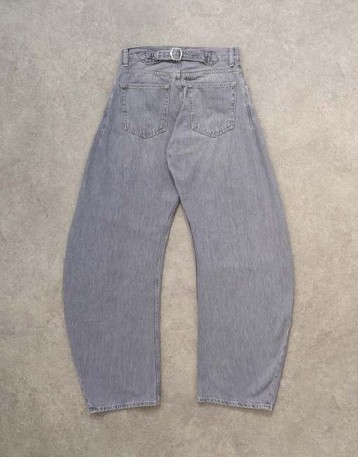 Topshop - Grå boyfriend-jeans i skæv pasform, 7 af 7