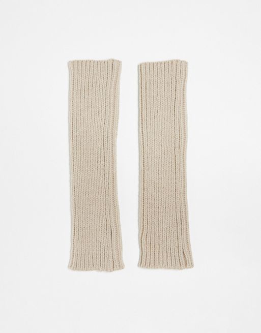 Topshop Gracie arm warmers in taupe | ASOS