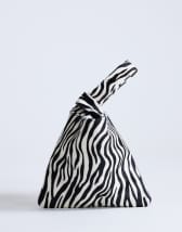 Topshop Gracie hair on leather grab bag in zebra 