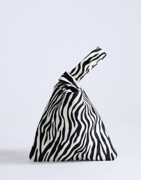 Topshop - Gracie - Lille håndtaske med zebraprint i læder med hår - view 1