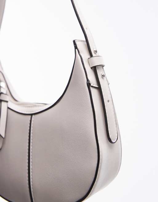 Topshop Gracie mini scoop grab bag with contrast stitching in off white, 4 of 4