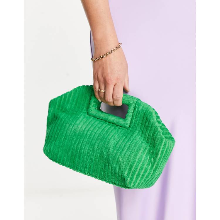 Topshop Gracie Sac a main en tissu eponge Vert Cra wallonieShops