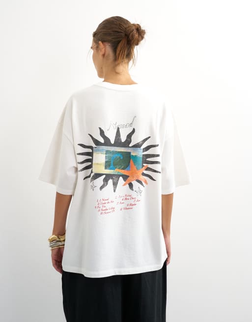 Topshop grafisk 'Nomad' oversized T-shirt i hvid, 3 af 4