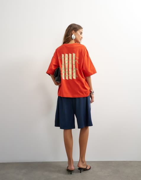 Topshop grafisk oversized t-shirt med Maison i rött - view 1