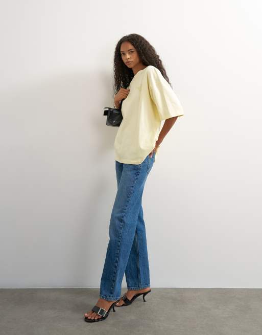 Topshop grafisk 'Rodeo Rain' oversized T-shirt i buttermilk, 3 af 4