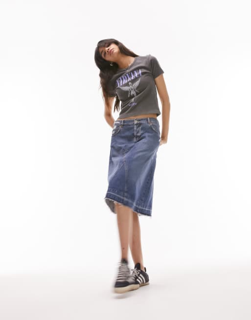 Topshop – Grafitowy, przylegający T-shirt z grafiką Nirvany, 2 z 4