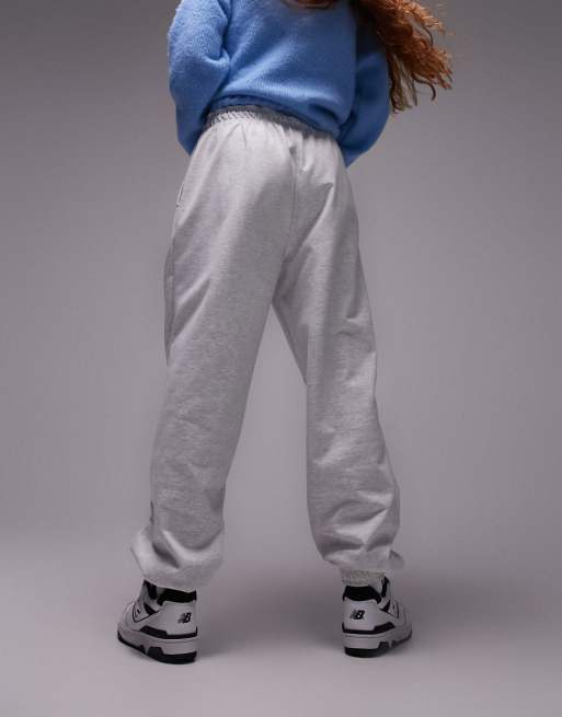 Topshop - Gråmelerede oversized joggingbukser med manchetter, 3 af 4