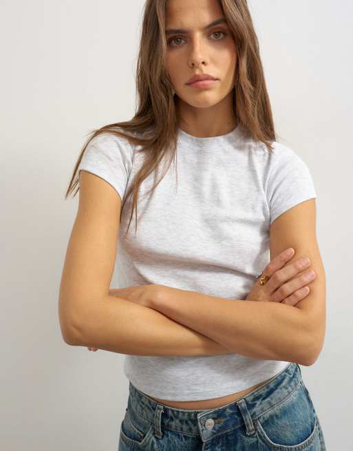 Topshop - Gråmeleret hverdags-t-shirt , 3 af 4