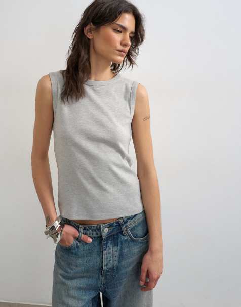 Topshop - Gråmeleret smal tanktop - view 1