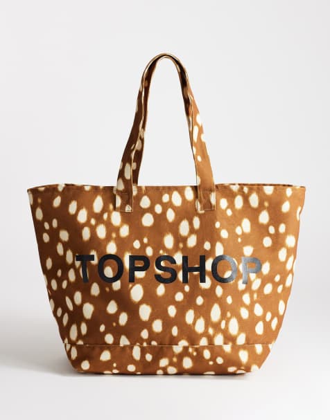 Topshop - Grand cabas en toile à imprimé daim - view 1