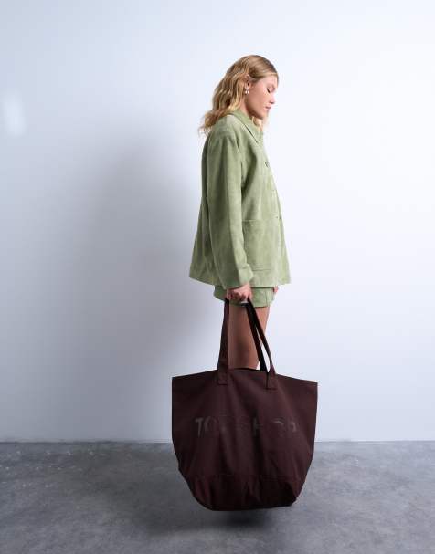 Topshop grand cabas en toile marron - view 1