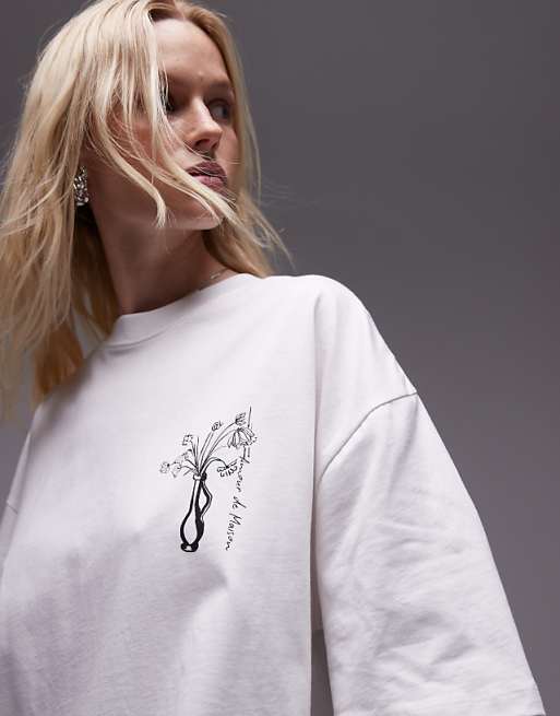 Crew Neck Amour Tee in White Crew Neck Amour Tee in White