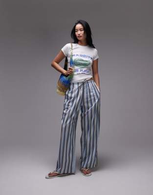 Topshop Graphic Biarritz Everyday Tee In White