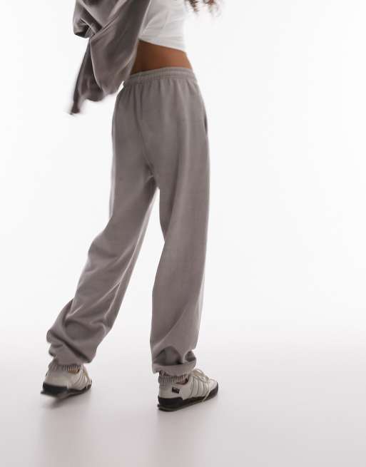 Topshop graphic blurred USA vintage wash oversized sweatpants in taupe -  part of a set