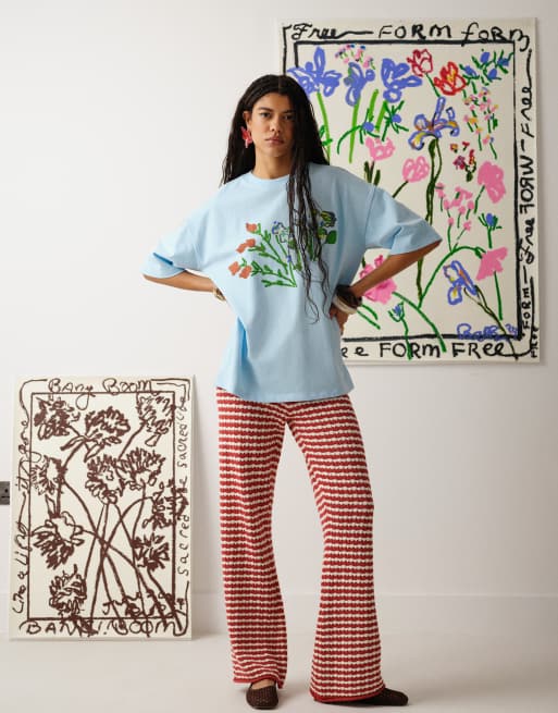 Topshop graphic  Bradley.B back print t-shirt in light blue, 4 of 4