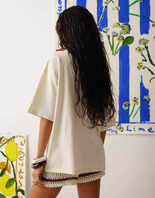Topshop graphic Bradley.B lemon print T-shirt in yellow, 2 of 4