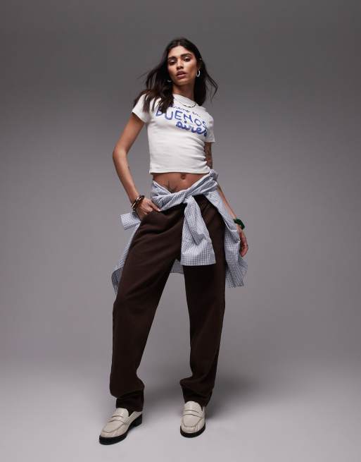 Topshop graphic Buenos Aires baby tee in ivory, 2 of 4
