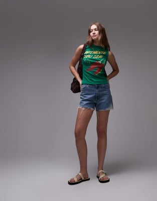 Topshop Graphic Chili Tank