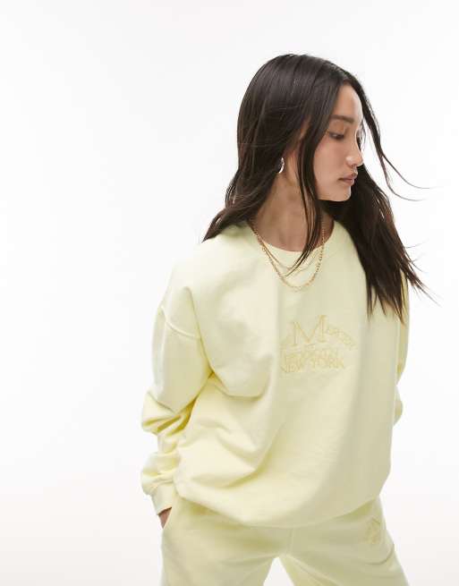 Topshop yellow sweatshirt hotsell