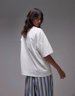 Topshop Graphic Ice Cream Print Oversized Tee In White