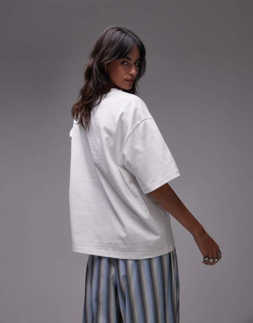 Topshop graphic ice cream print oversized tee in white, 2 of 4