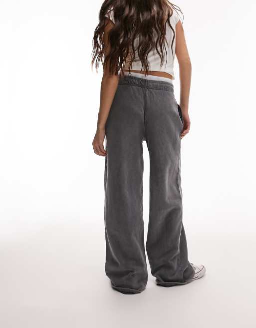 Stradivarius wide leg jogger in grey