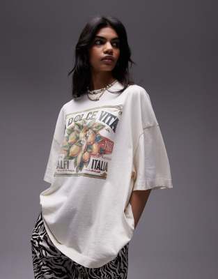 Shop Topshop graphic la dolce vita tee Online – Trendy & Affordable Fashion