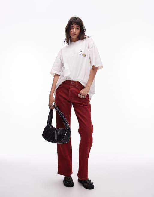 Topshop graphic L'aperitivo oversized tee in white, 3 of 3