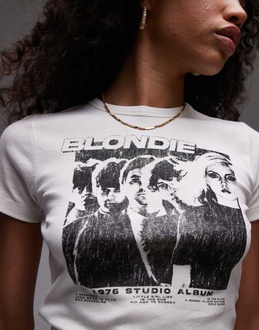 Topshop graphic license Blondie baby tee in ecru, 2 of 4