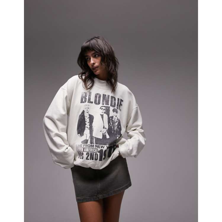 Topshop washed 2025 neon sweatshirt