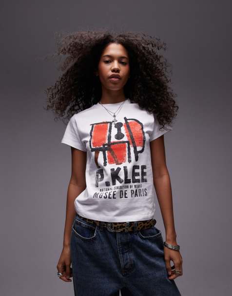 Topshop graphic licensed Paul Klee boxy tee in ecru - view 1