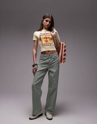 Topshop graphic linguine baby tee in buttermilk